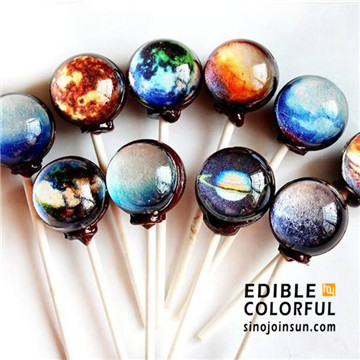 starry lollipop sinojoinsun decorated with edible paper and food ink