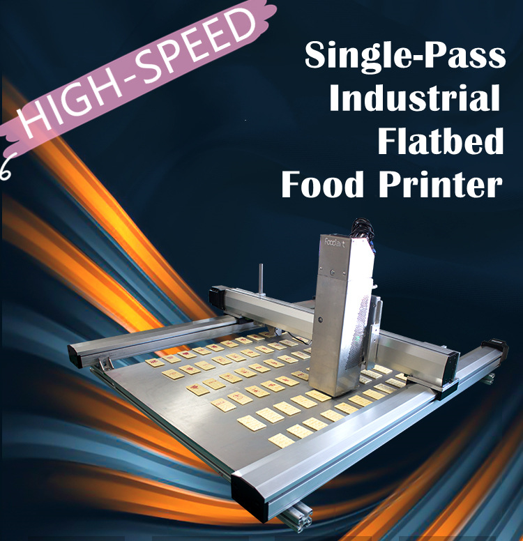 Single-Pass Industrial Flatbed Food Printer | Large Format and High-speed