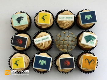 game of thrones cupcakes printed with edible paper and Sinojoinsun edible ink