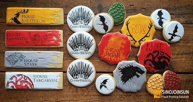 Game of Thrown themed cookie printed with Sinojoinsun edible ink and edible paper