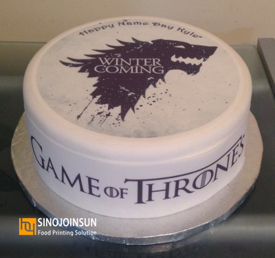 Game of Thrones themed cake printed with Sinojoinsun edible ink and edible paper