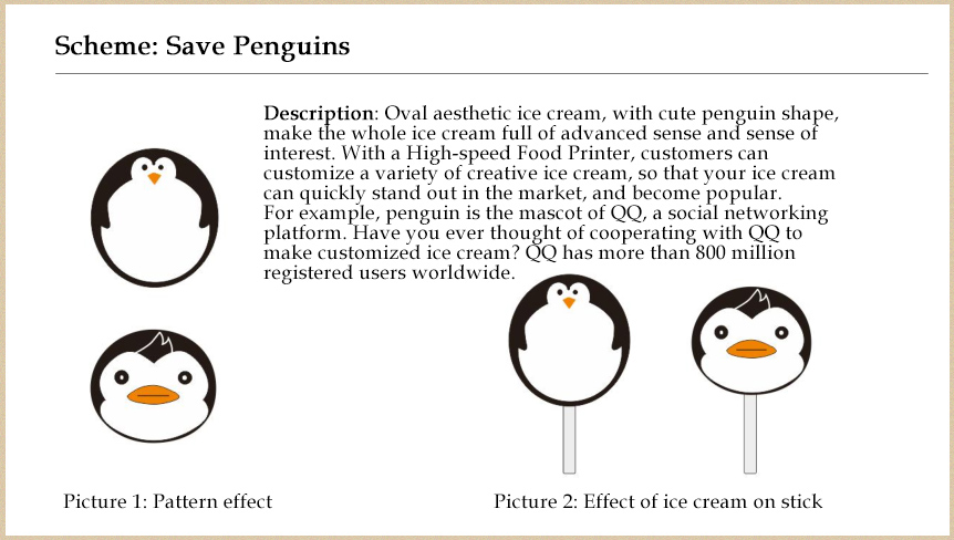 2. ice cream with edible printing technology